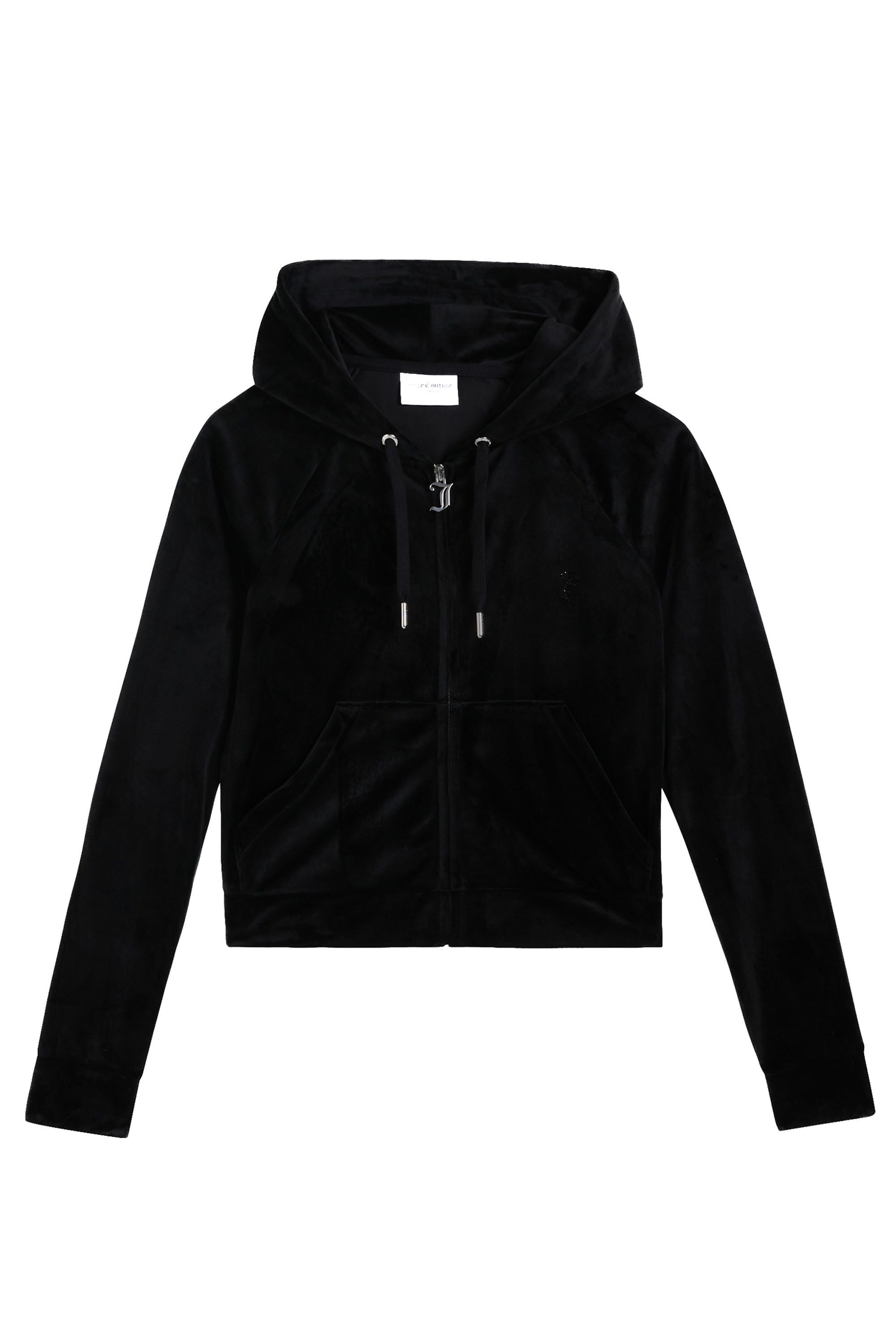 Juicy Couture Kapuzennickijacke MADISON OUTLINE HOODIE WITH DIAMANTE BRA Damen Trainingsjacke Damen, Sweatjacke mit Kapuze, Velour, mit Glitzer, Sale
