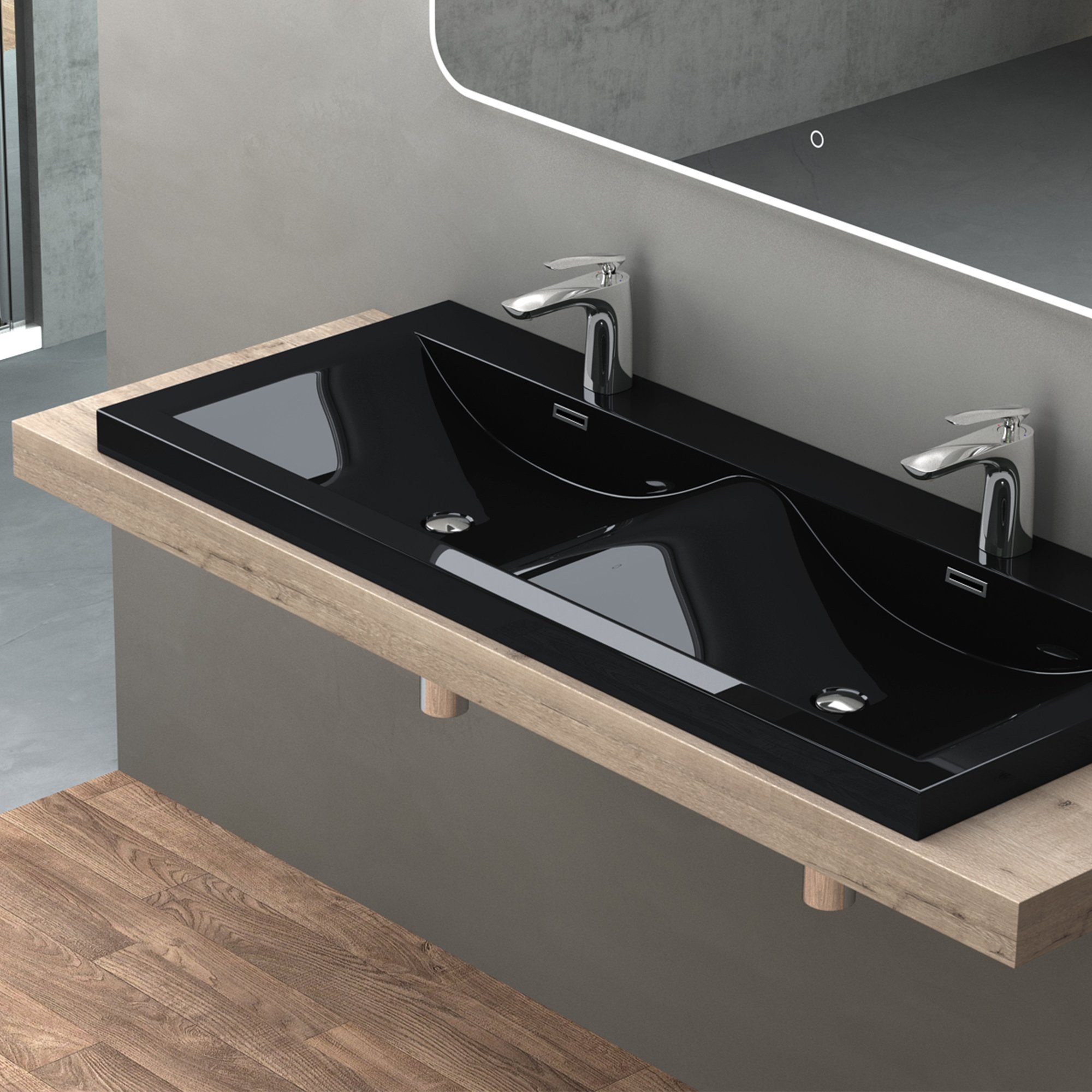 doporro Waschbecken Einbauwaschbecken Mineralguss Doppelwaschbecken Colossu günstig online kaufen