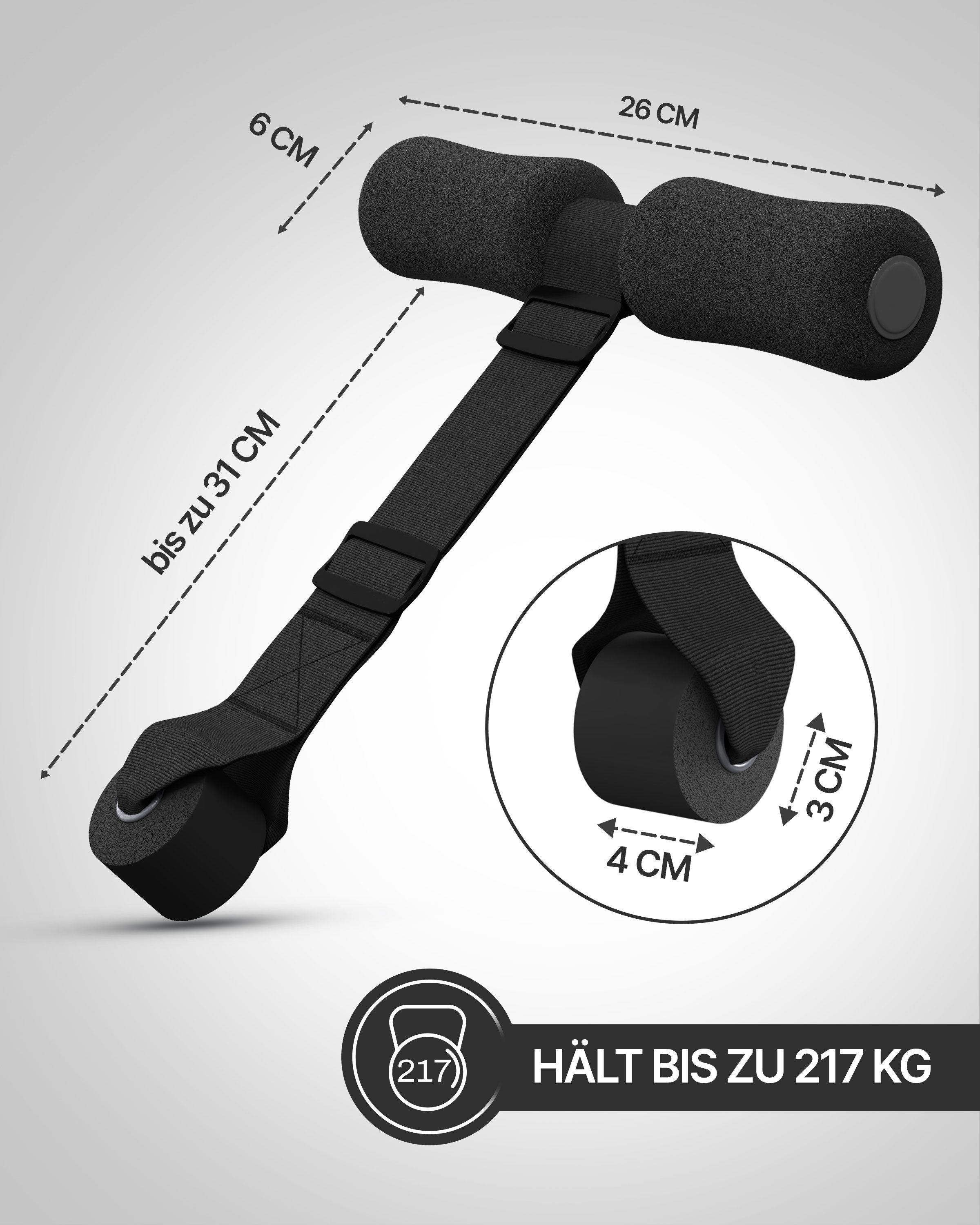 NEOLYMP Bauchtrainer Sit Up Hilfe – Sit Up Bar für effektives Bauchmuskeltraining (Bauchtrainer für zuhause – Bauchmuskeltrainer Sixpack Trainer), Bauchtrainer tragbar & vielseitig – Unterstützt korrekte Ausführung