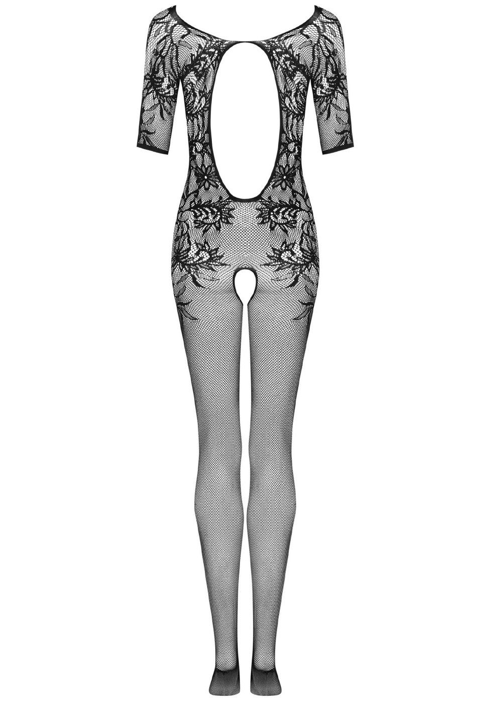 Obsessive Bodystocking Bodystocking mit tiefem Netz-Ausschnitt - schwarz (1 St) aus elastischem Netz-Stoff