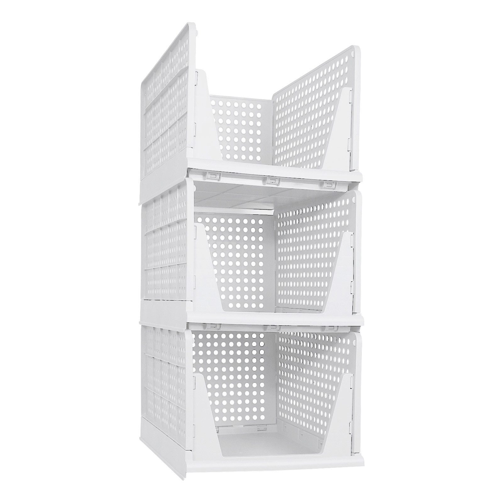 JEOBEST Schubladenbox Stapelbarer Kleiderschrank, Küche, Bad, (3 St, XL) Aufbewahrungsbox, Faltbare Schubladenboxen