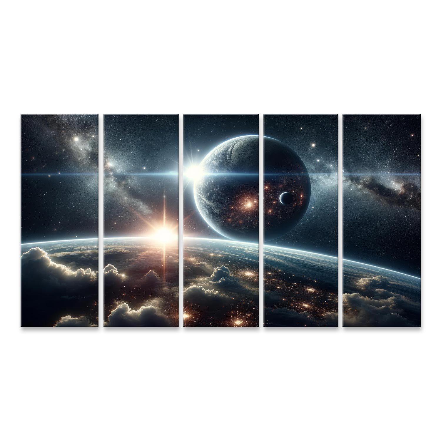 Leinwandbild Erhabenes Weltraumschauspiel über der Erde