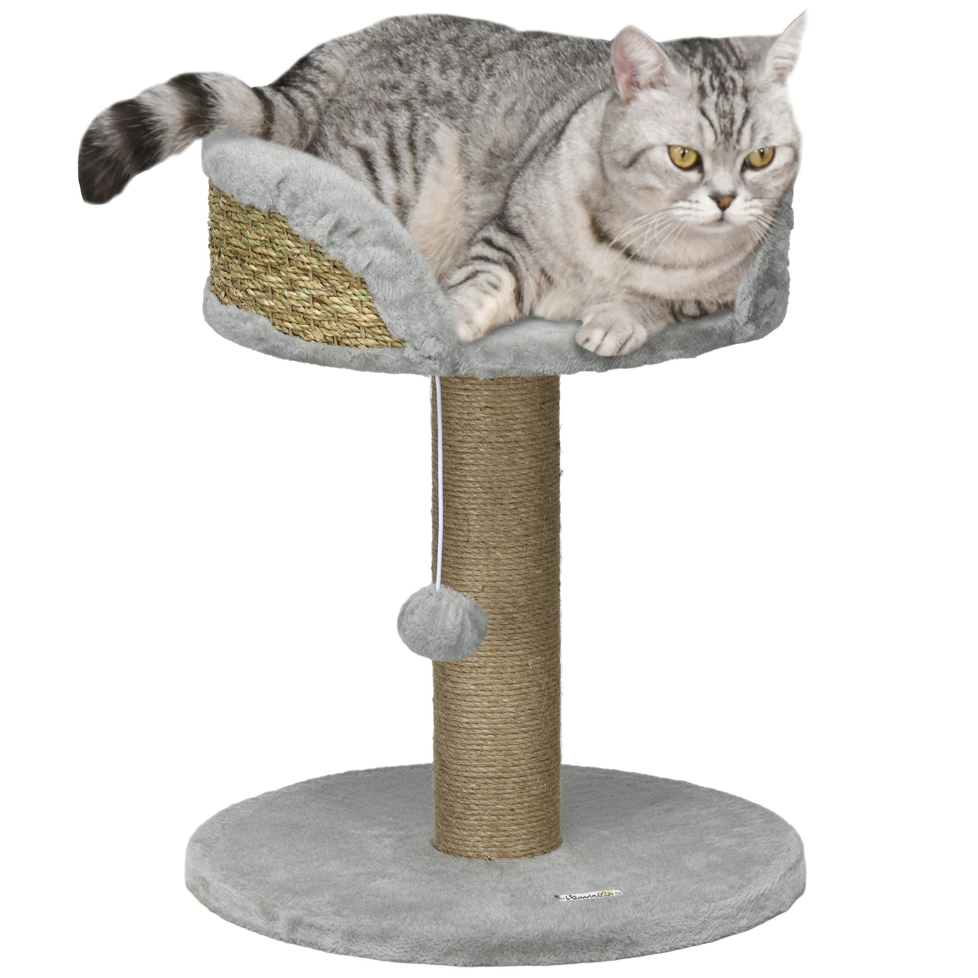 Kratzbaum 49 cm Katzenbaum, Katzenmöbel mit Spielball, Liegefläche