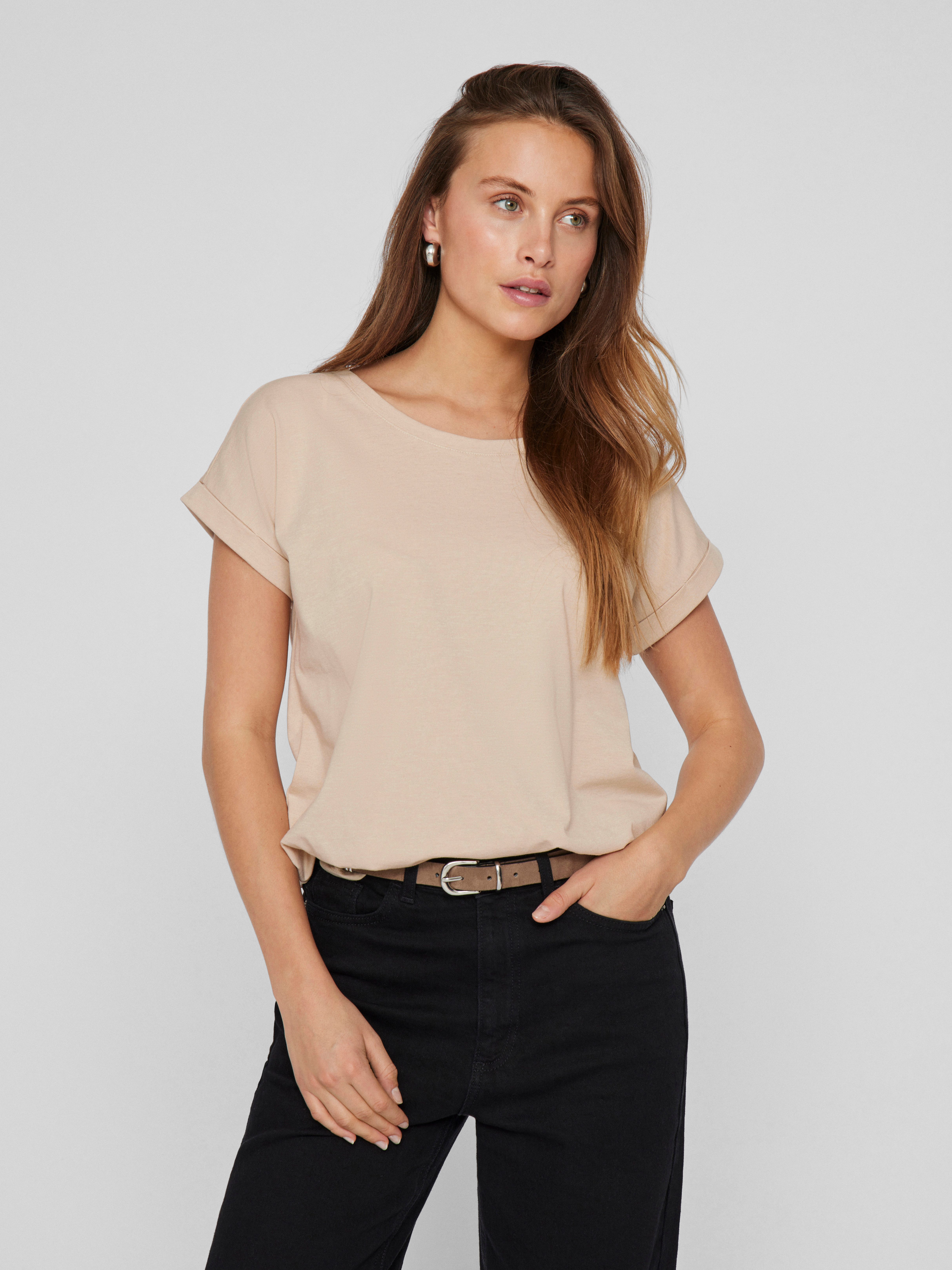 Vila Rundhalsshirt VIDREAMERS NEW PURE T-SHIRT/SU-NOOS Baumwollmischung, regular fit