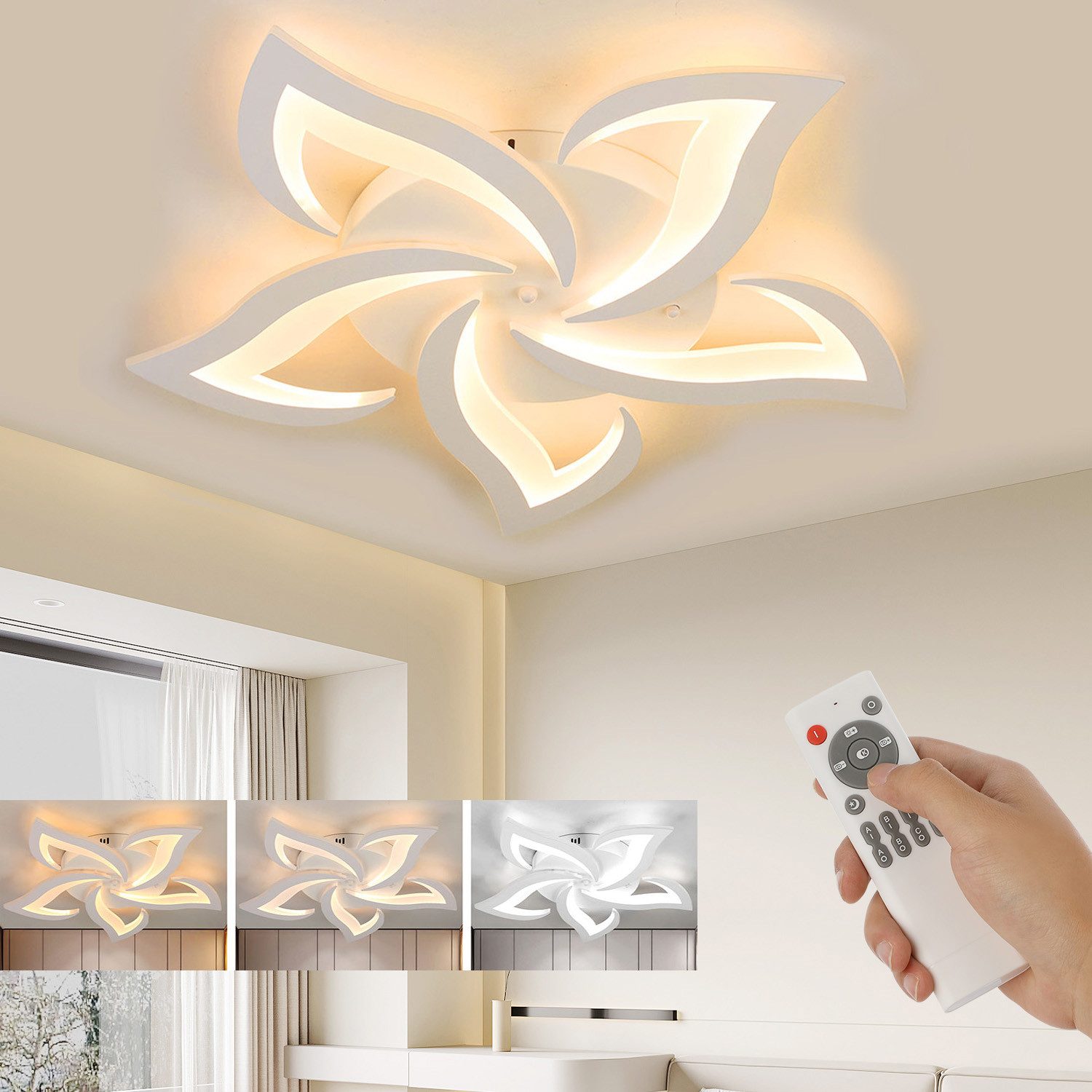 oyajia Deckenleuchten Moderne Kronleuchter LED Deckenleuchte günstig online kaufen