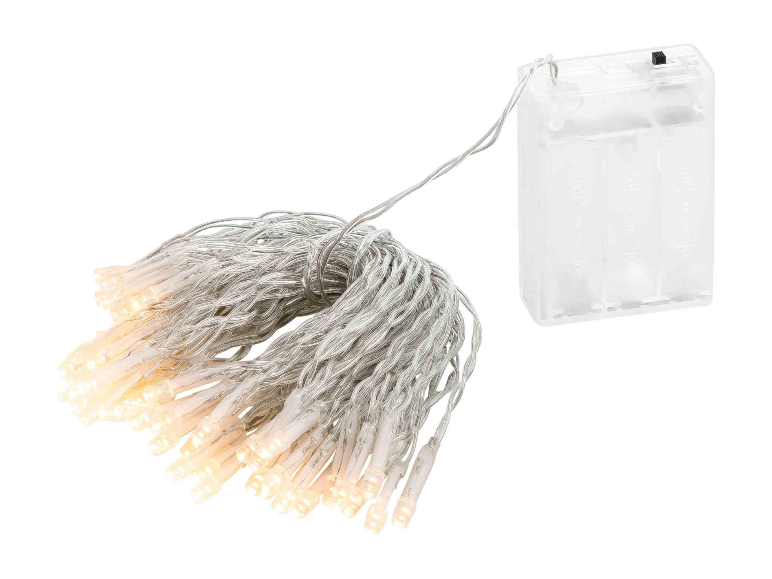 Linder Exclusiv GmbH LED-Lichterkette, Batterie 6/18h Timer 7,35m 50 LEDs warmweiß