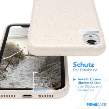 EAZY CASE Handyhülle Bio Case für Apple iPhone XR 6,1 Zoll, Schutzhülle biologisch abbaubar Handyschale passgenau tpu Alt Weiß