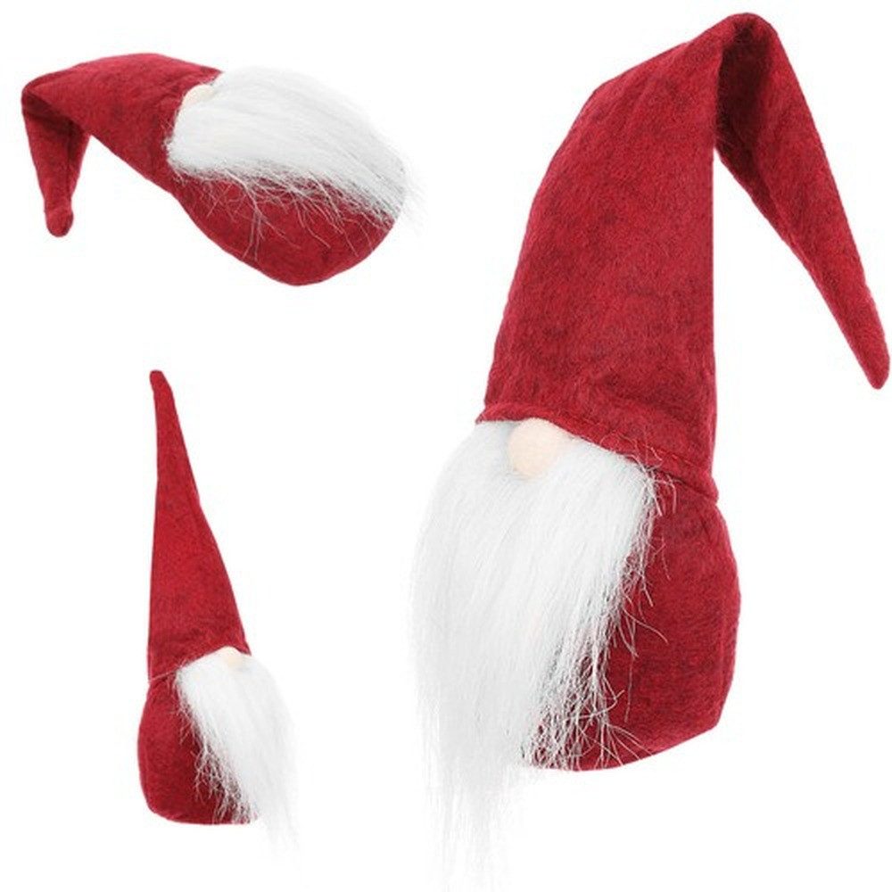 ISO TRADE Weihnachtsfigur Roter Elf Weihnachtself (Spar-Set, 1 St., 30 cm), stehender Elf mit Bart in Rot-Weiß, perfekte Weihnachtsdekoration