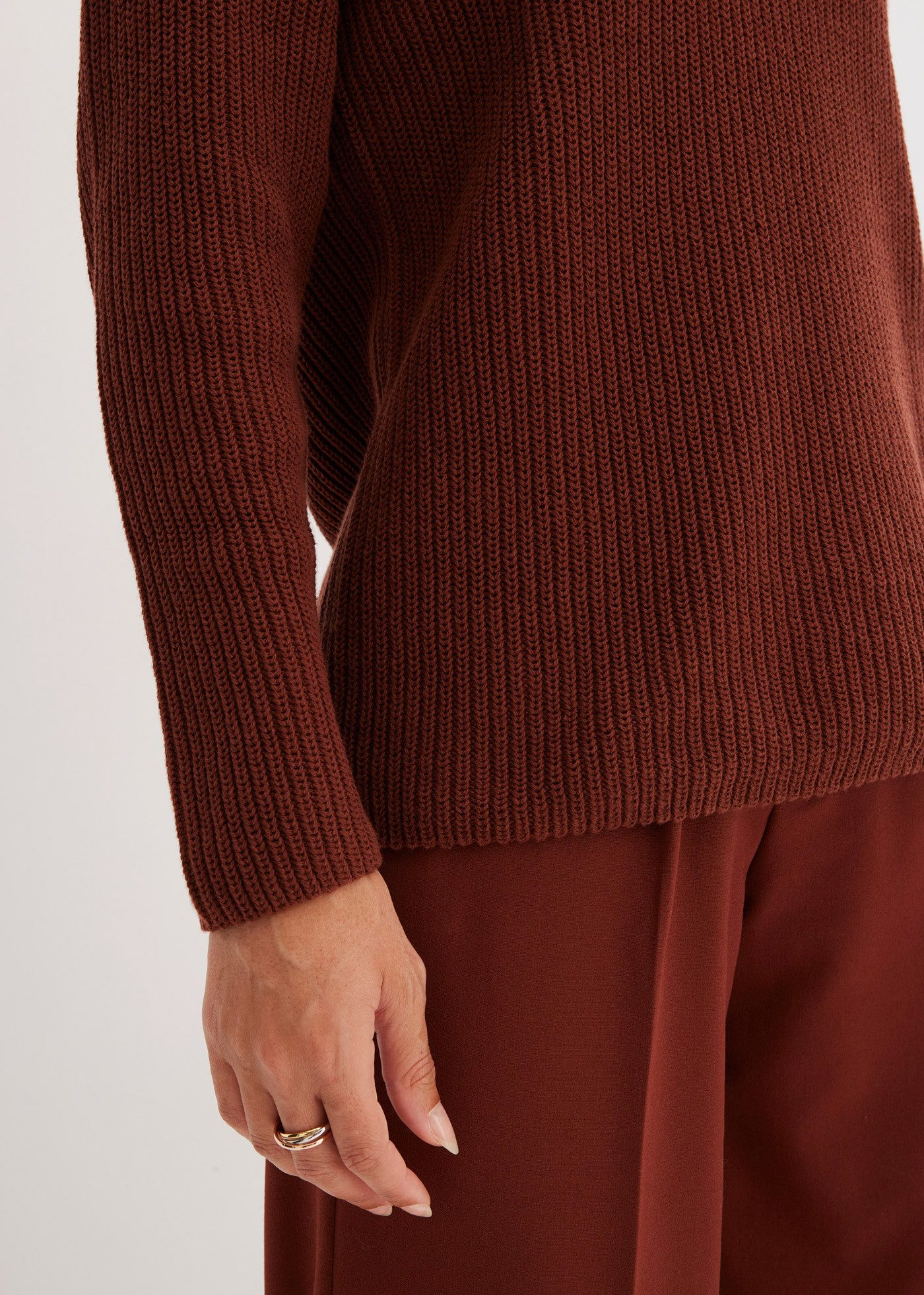 bonprix Strickpullover aus reiner Baumwolle, mit V-Ausschnitt, unifarben, lässige Passform