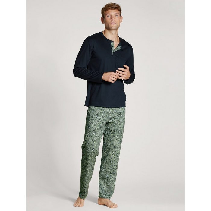 CALIDA Pyjama Calida Herren Pyjama 44465 grün (1 Stück 1 tlg. 1 Stück)