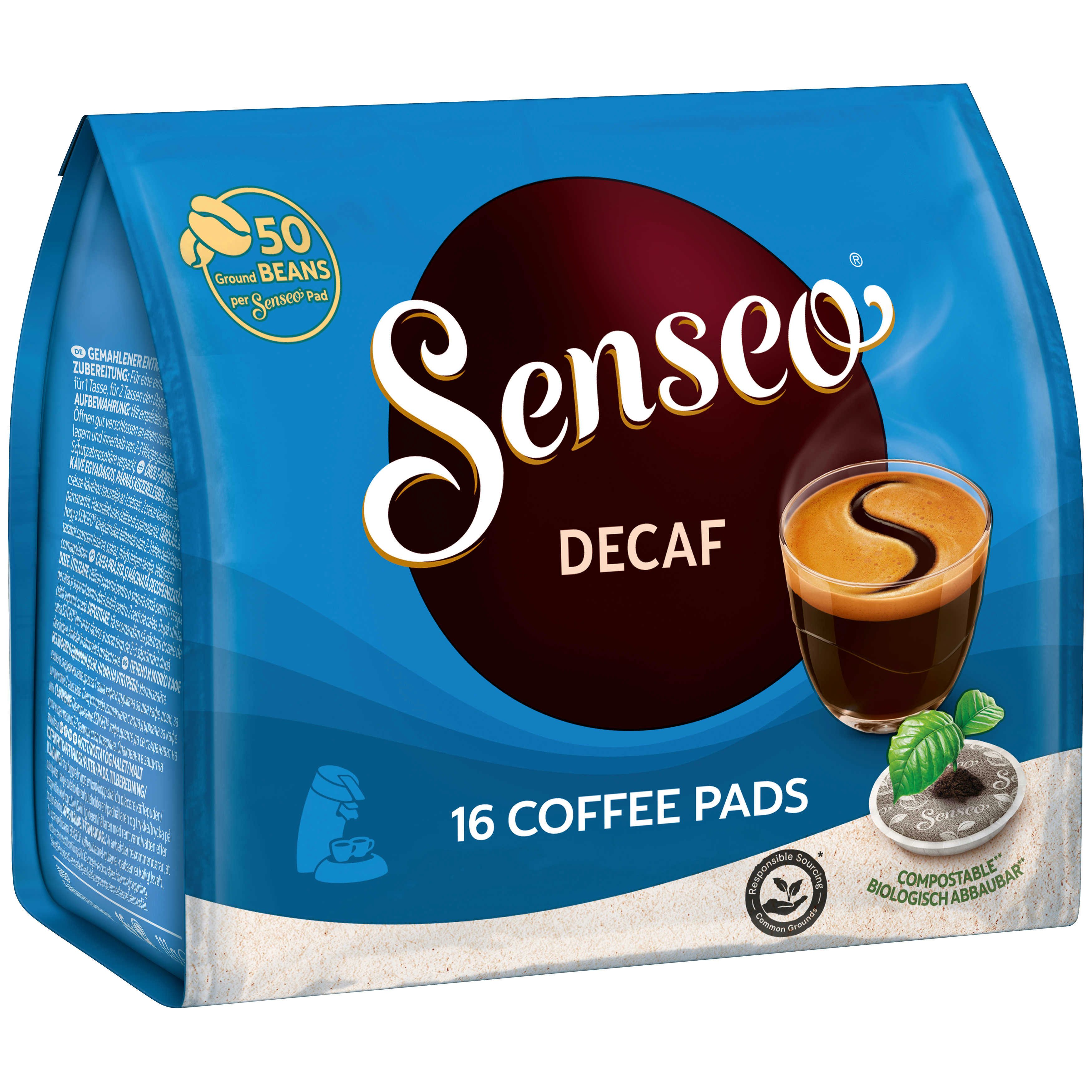 Senseo Kaffee Pads Decaf Senseo-Pads entkoffeiniert 10 x 16 = 160 Getränke, (Packung, 10er Pack)