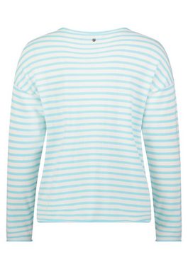 Betty&Co Strickpullover mit U-Boot-Ausschnitt (1-tlg) Materialmix