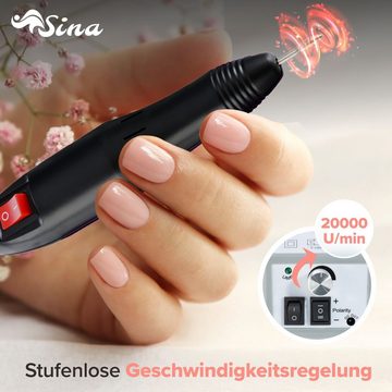 Sina Beauty-Multigerät Elektrische, inkl. 6 tlg. Bit-und Mandrel-Set + 30 Diamantfräser, Bundle: 299 Grau (99 G)