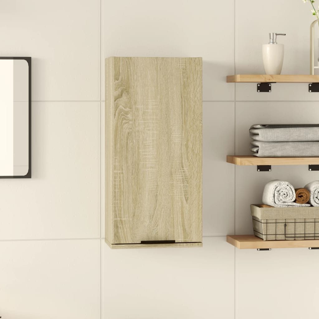 vidaXL Badezimmerspiegelschrank Wand-Badschrank Sonoma-Eiche 32x20x67 cm (1-St)