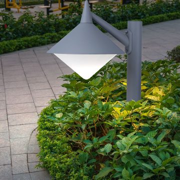 etc-shop LED Außen-Stehlampe, Leuchtmittel inklusive, Warmweiß, Außen Steh Stand Leuchte Terrassen Sockel Garten Weg ALU Lampe im