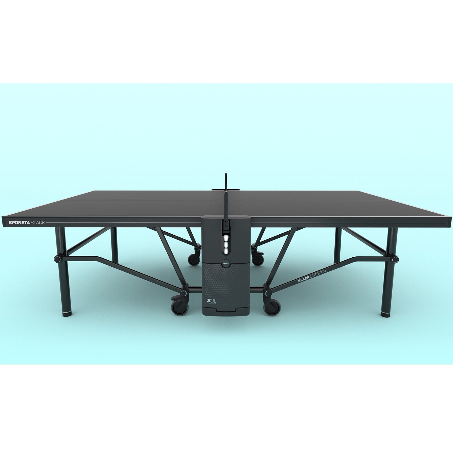 Sponeta Tischtennisplatte Design Line (SDL Black Outdoor), Netzgarnitur im Lieferumfang enthalten