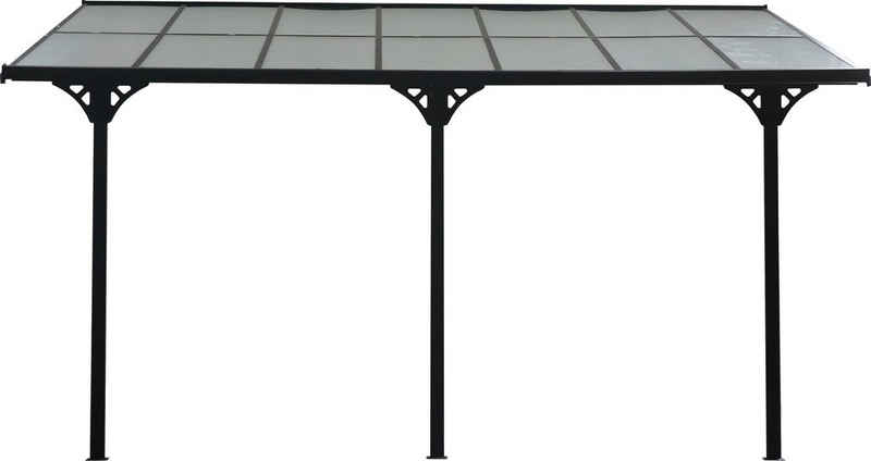 WESTMANN Terrassendach Bruce, BxT: 435x300 cm, Bedachung Doppelstegplatten, Rahmen aus pulverbeschichtetem Aluminium, schwarz