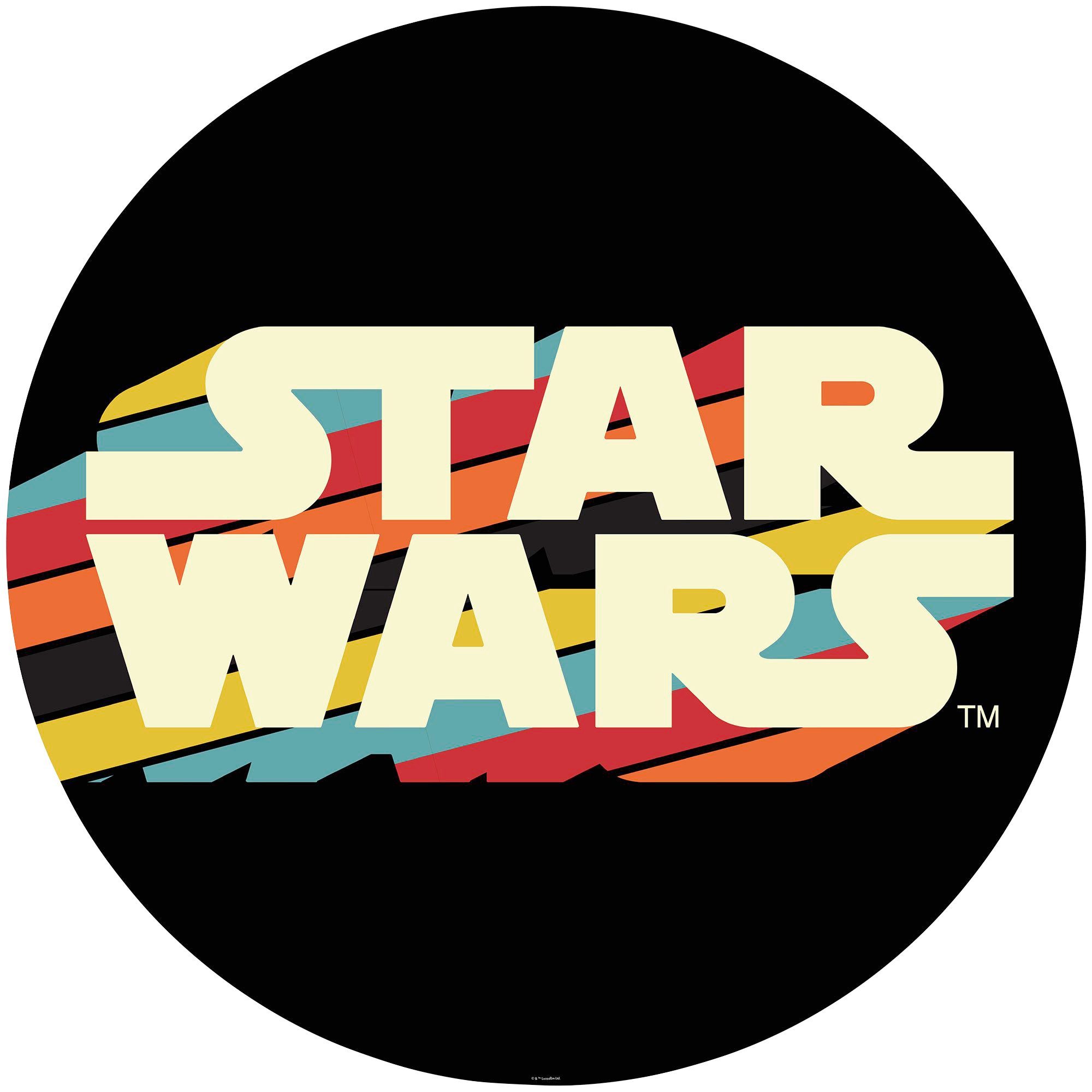 Komar Fototapete Vlies selbstklebend - Star Wars Typeface - Größe 125 x 125 cm, glatt, bedruckt, Kinderzimmer