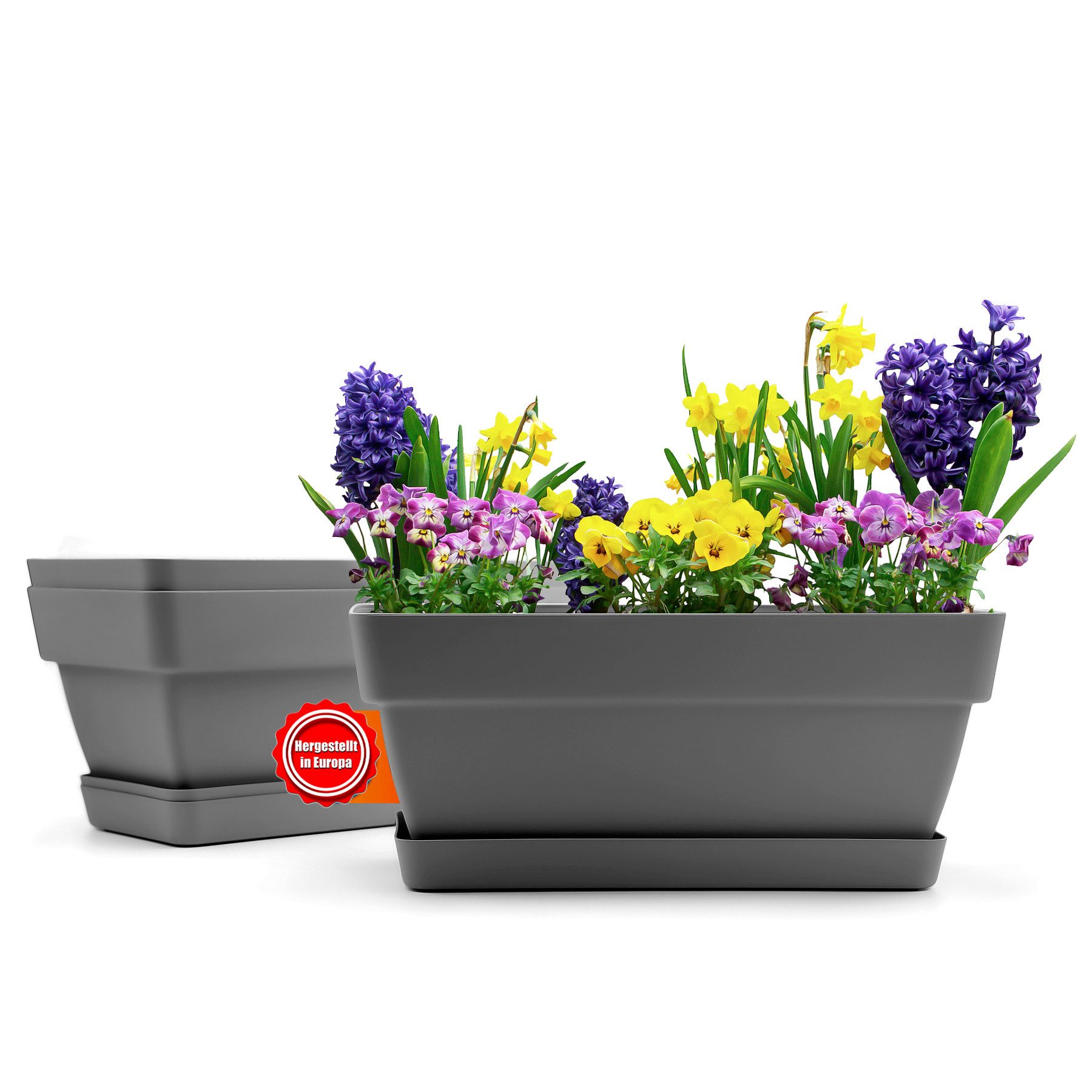 BigDean Blumenkasten 3 Stück Blumenkasten 39 cm aus bruchfestem in Anthrazi günstig online kaufen