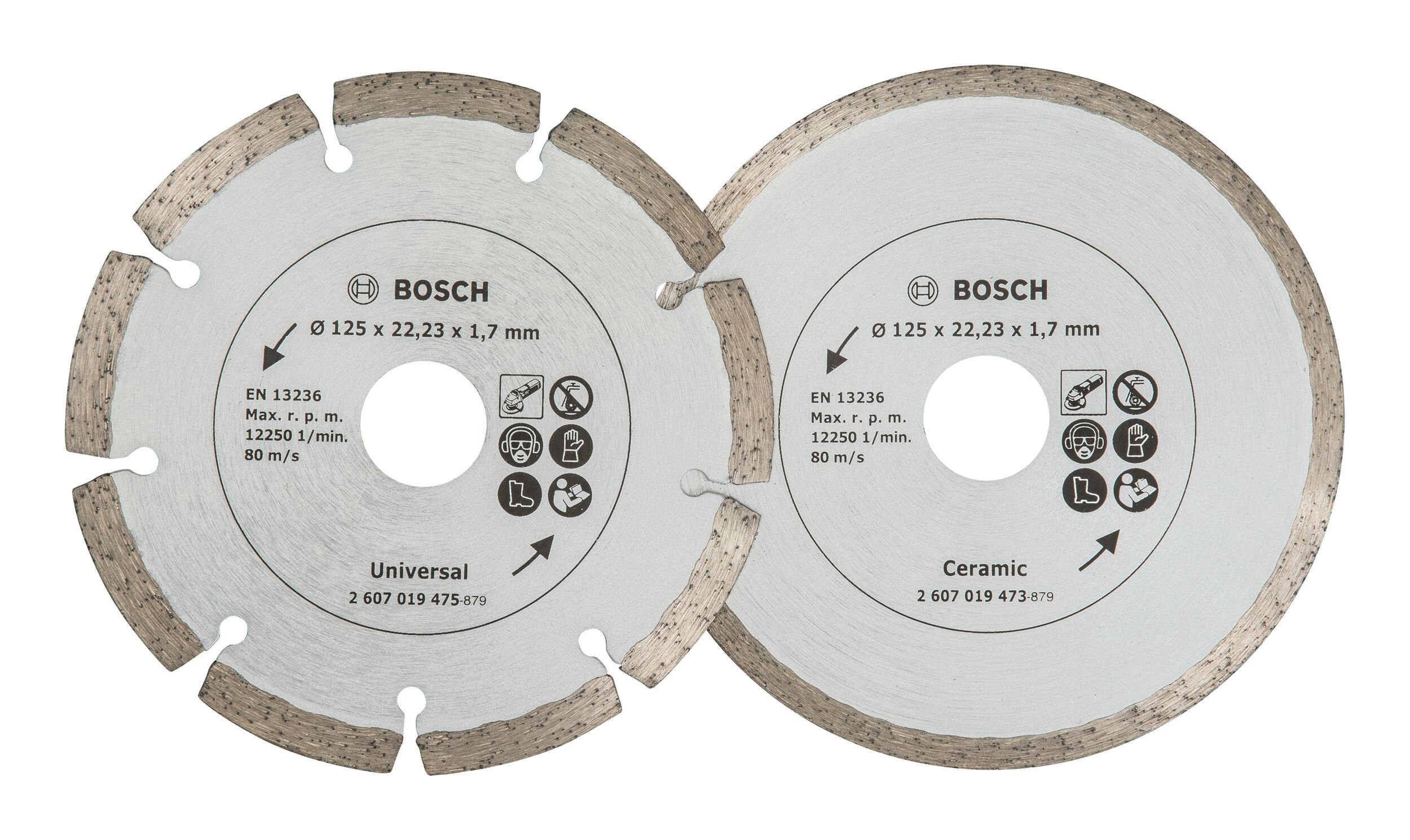 BOSCH 2er-Pack 125 Baumaterial Fliesen - und (2 Stück), Trennscheibe, Diamanttrennscheibe mm Für -