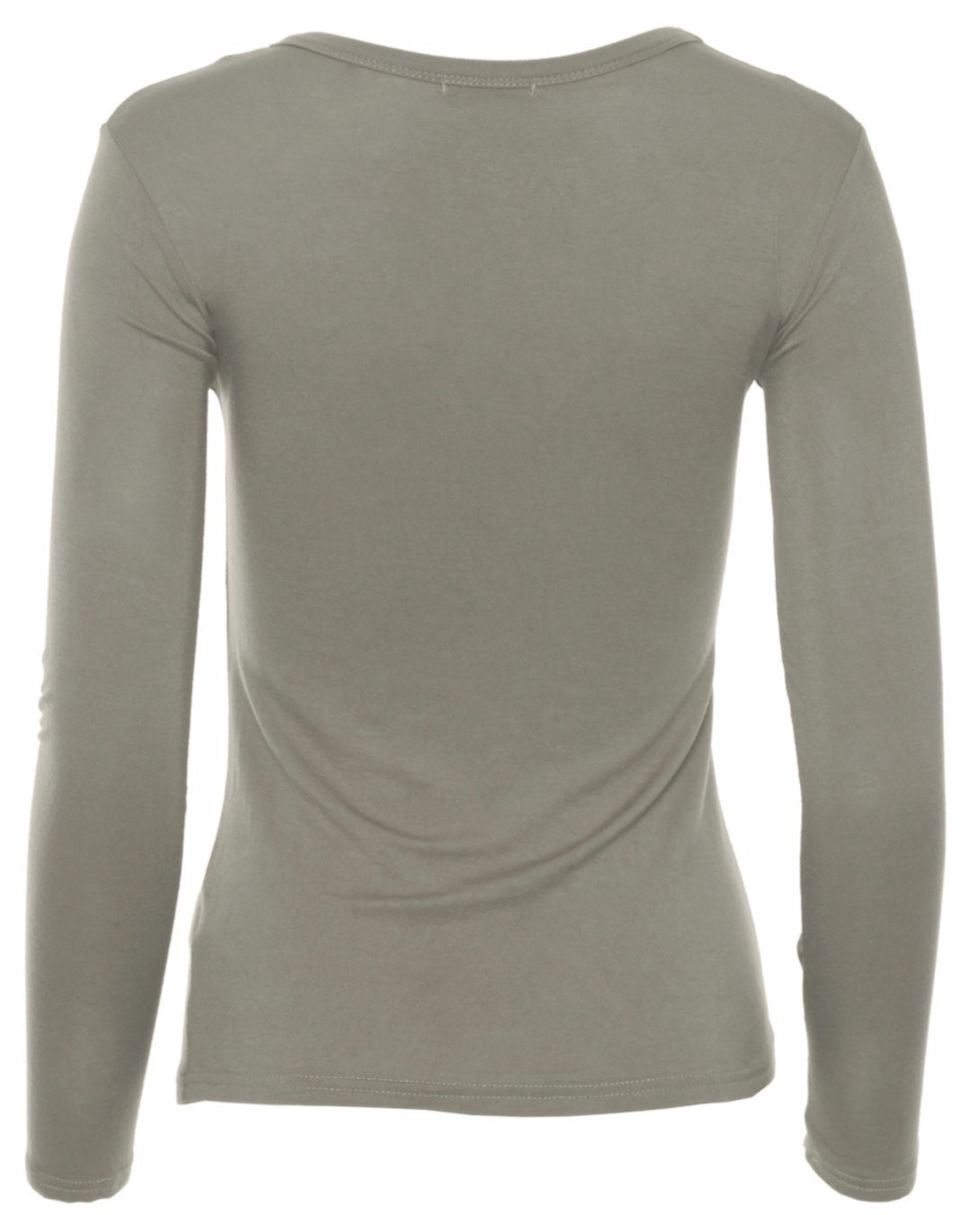 Muse Rundhalsshirt Basic Rundhals Langarmshirt Skinny Fit 1093 günstig online kaufen