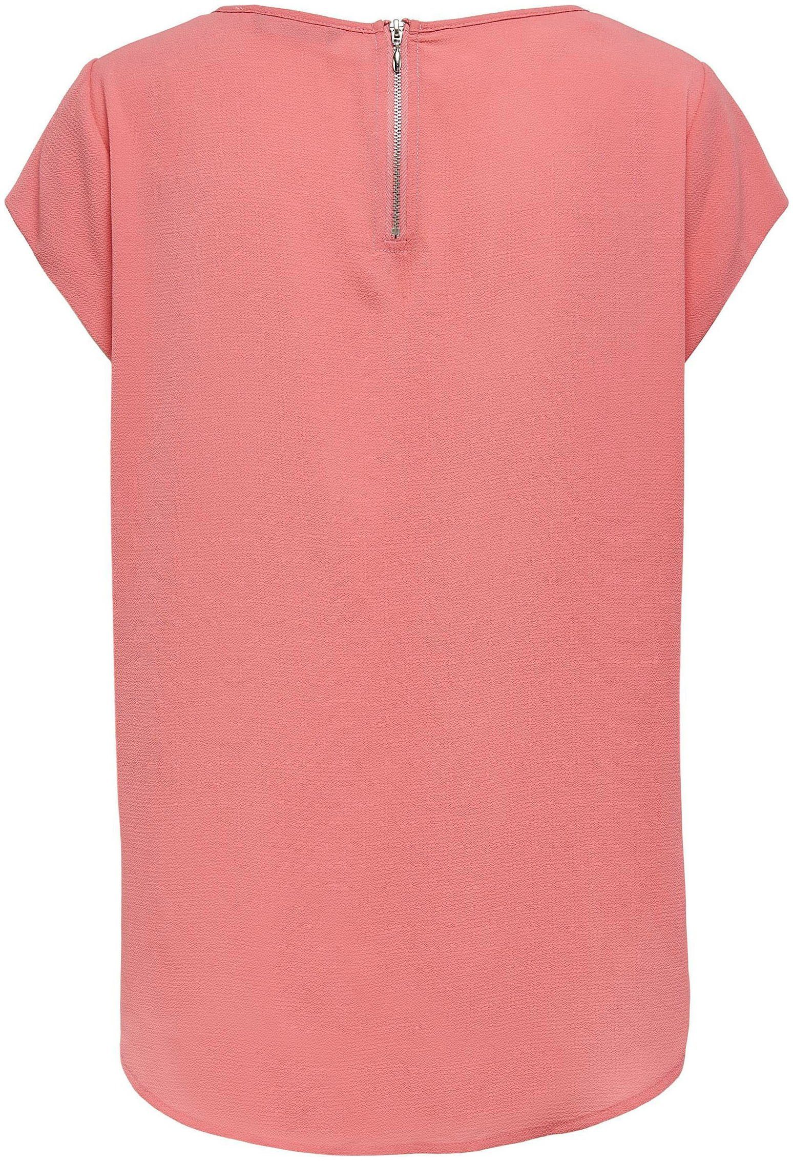 ONLY Kurzarmbluse ONLVIC S/S TOP Tea SOLID NOOS Rose PTM