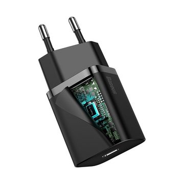 Baseus Super Si 1C Schnellladegerät USB Typ C 20 W PD schwarz Schnelllade-Gerät (1-tlg)