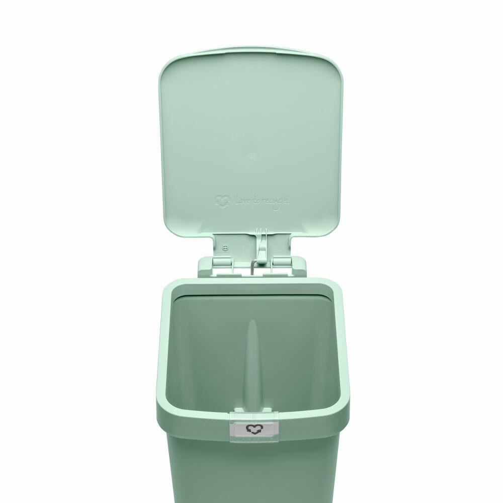 Brabantia Mülleimer StepUp Jade Green, 10 L, sanft schließender Deckel