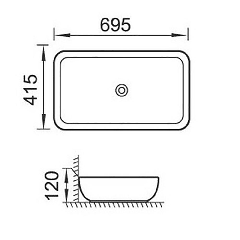 NEG Aufsatzwaschbecken NEG Aufsatz-Waschbecken Uno31A (rechteckig) (31A)