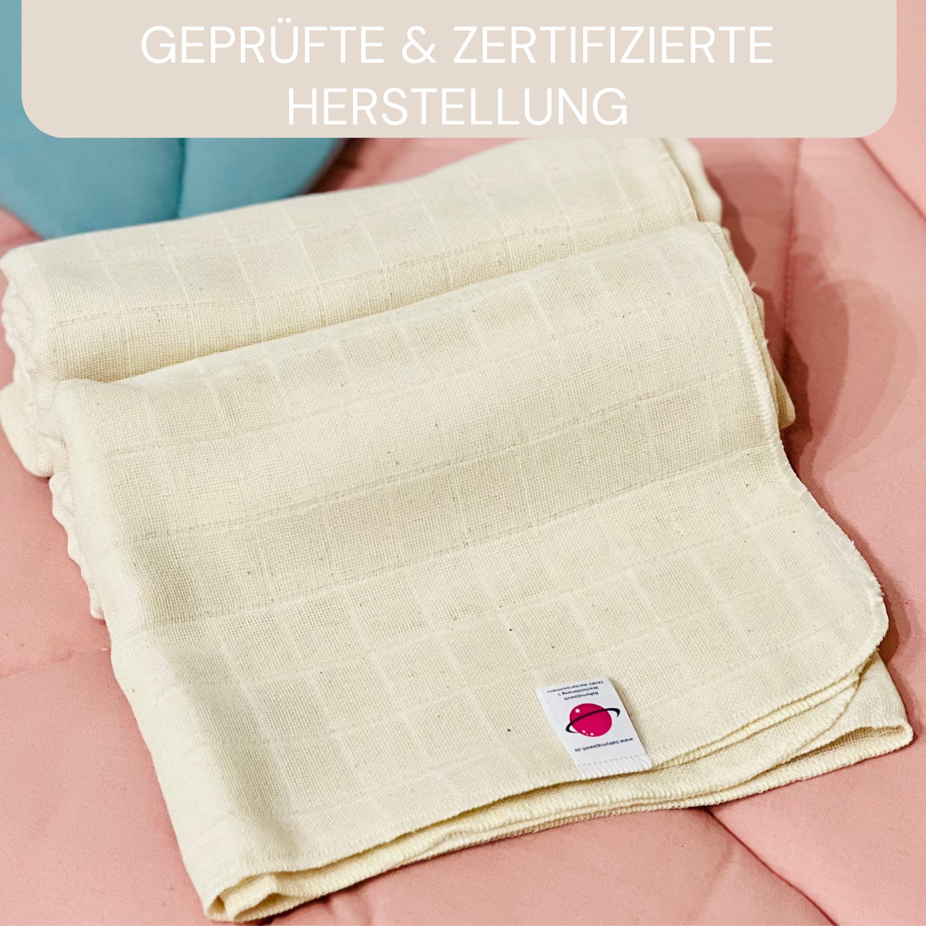 Babymajawelt Stoffwindeln Baby Mullwindeln Natur Faltwindeln Spucktuch / Premium 145g (Starter Set, 2-St), Made in EU, Saugstark, Premium Qualität, Natur Baumwolle
