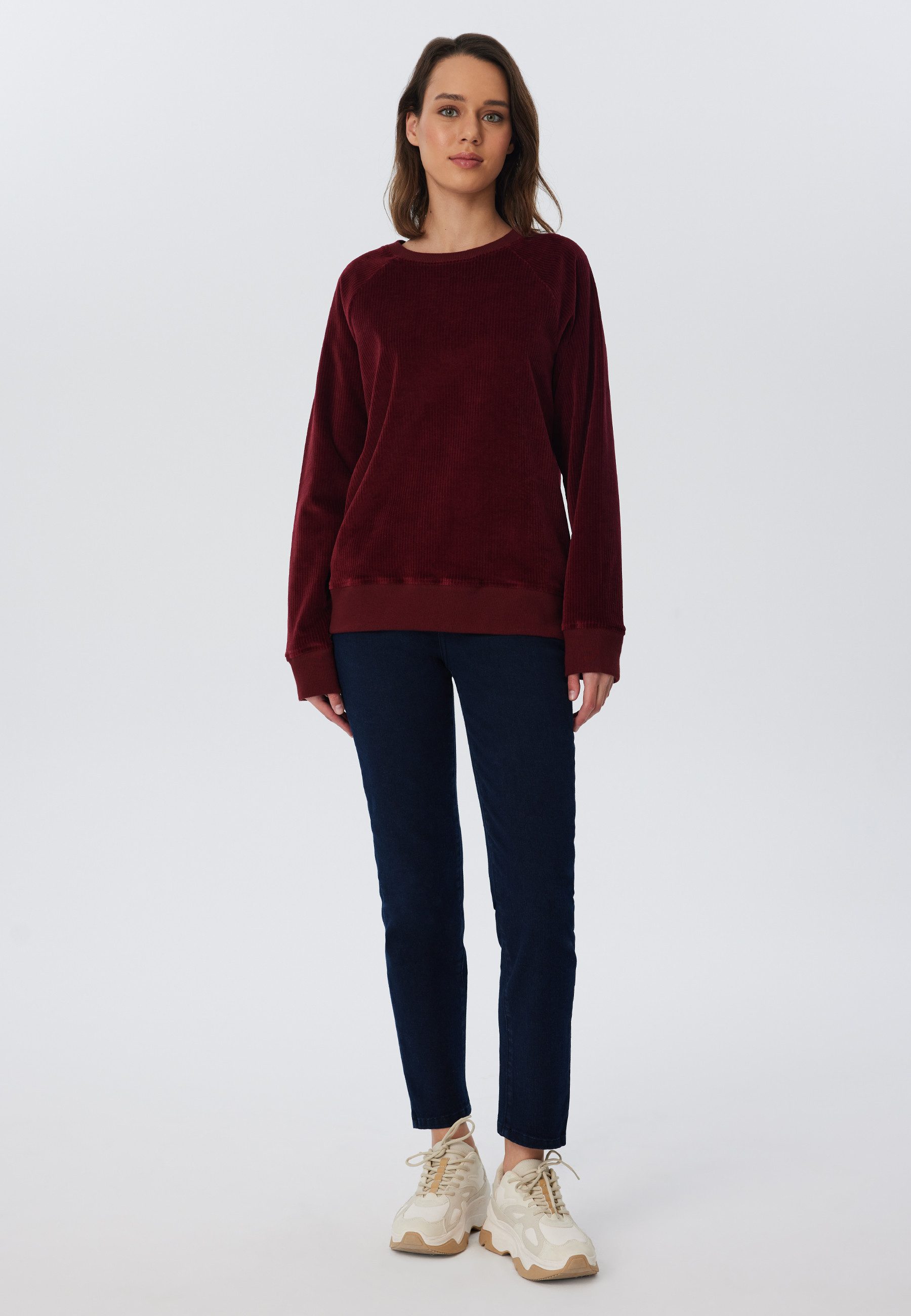 Leela COTTON Sweatshirt Damen Cord Sweatshirt – Bild 4 von 5
