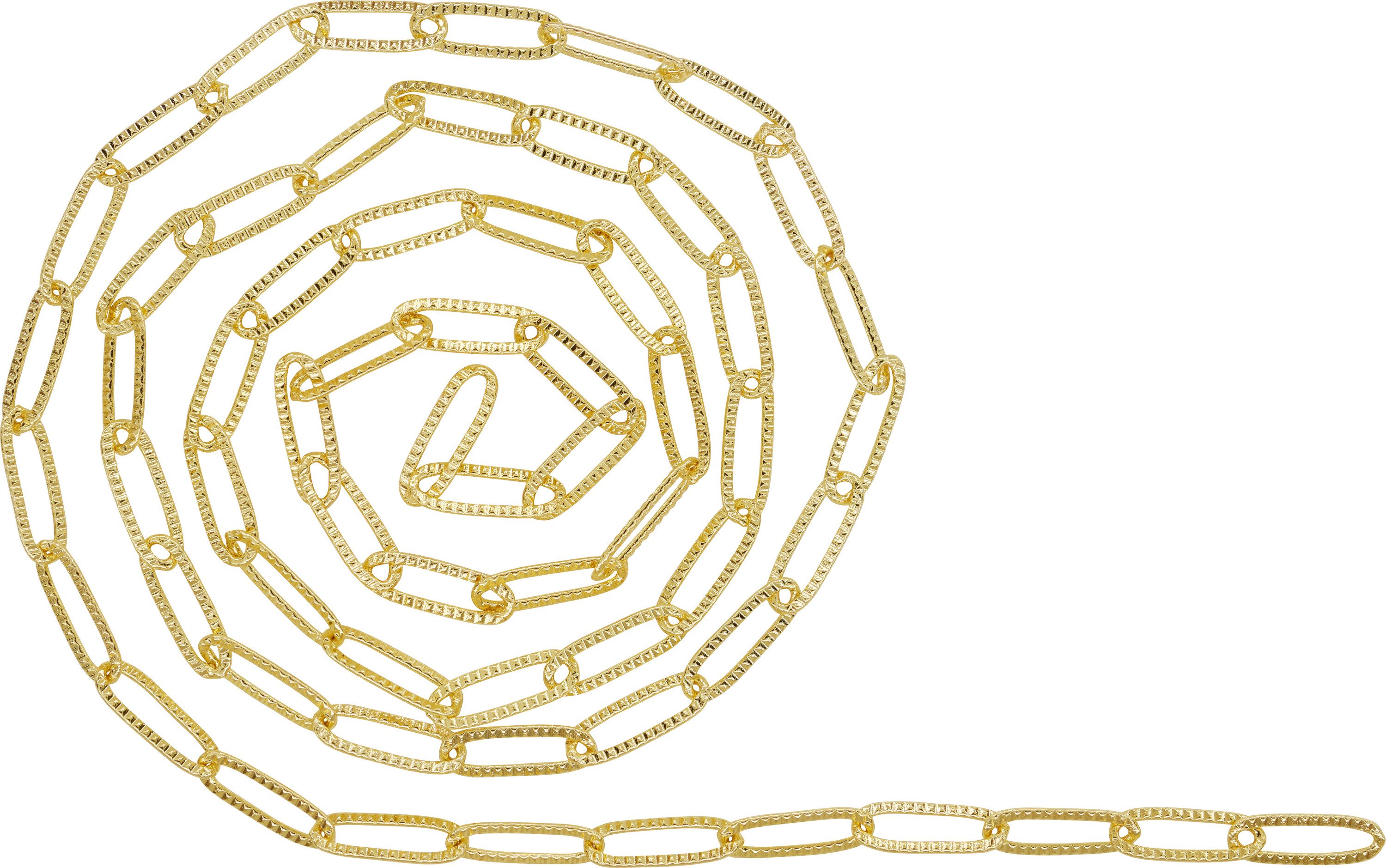 Rayher Ketten-Set Gliederkette Paperclip geprägt, Länge 80 cm