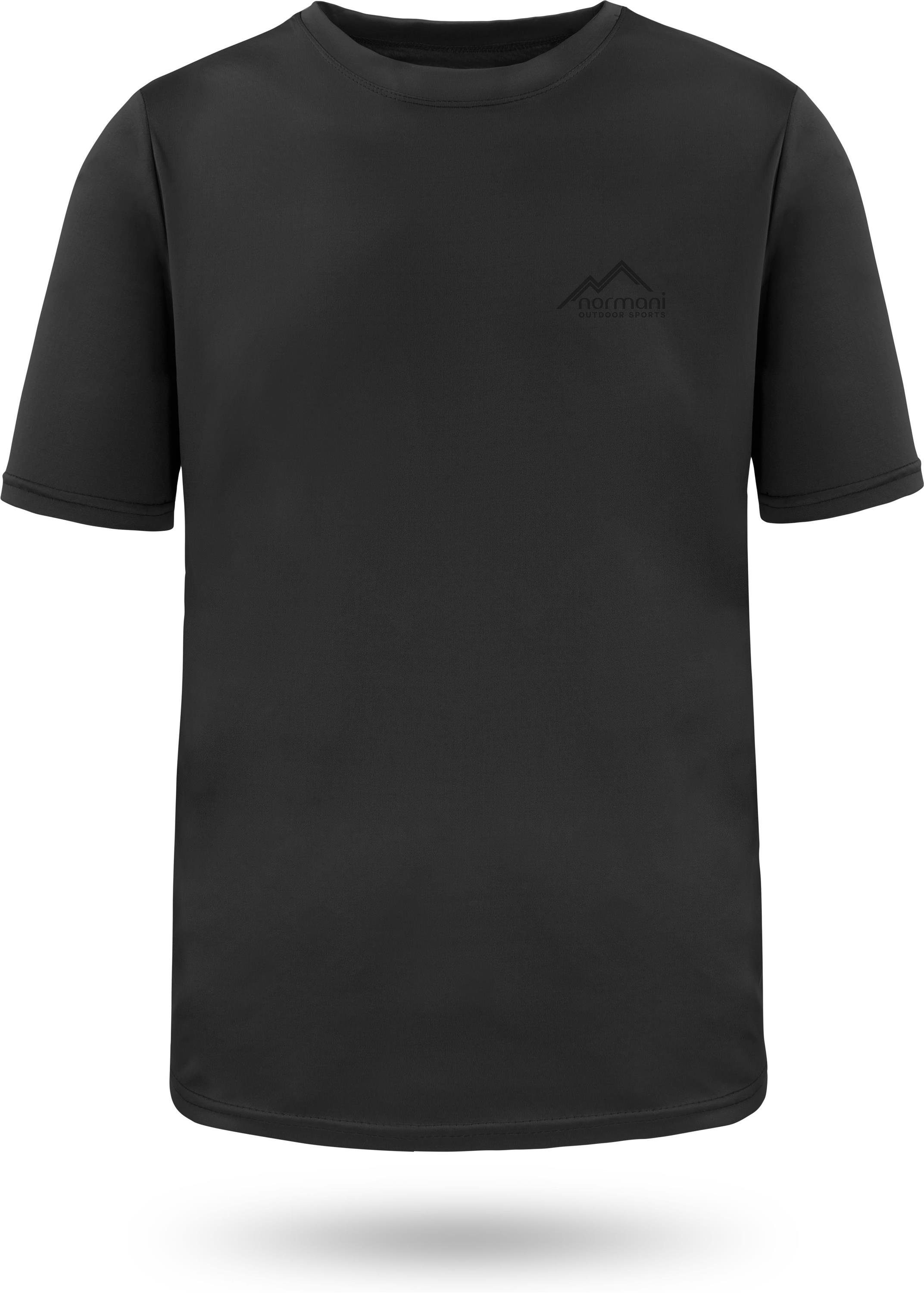 normani Funktionsshirt Herren T-Shirt Agra Kurzarm Sportswear Funktions-Sport Fitness Shirt mt Cooling-Material Schwarz