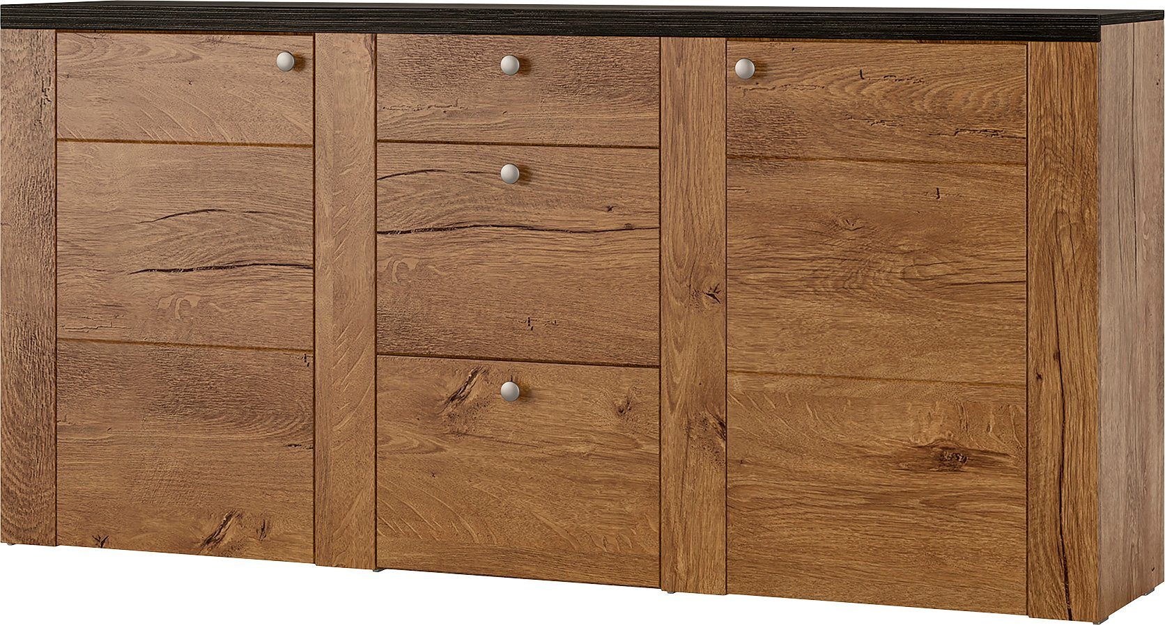 Home affaire Sideboard Larona, zeitlose Kommode mit 2 Türen, 3 Schubkästen, günstig online kaufen