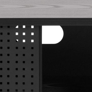 ACTONA GROUP TV-Schrank Angus TV-Bank,TV Tisch mit 1 Schiebetür schwarz. Höhe 44,50 cm