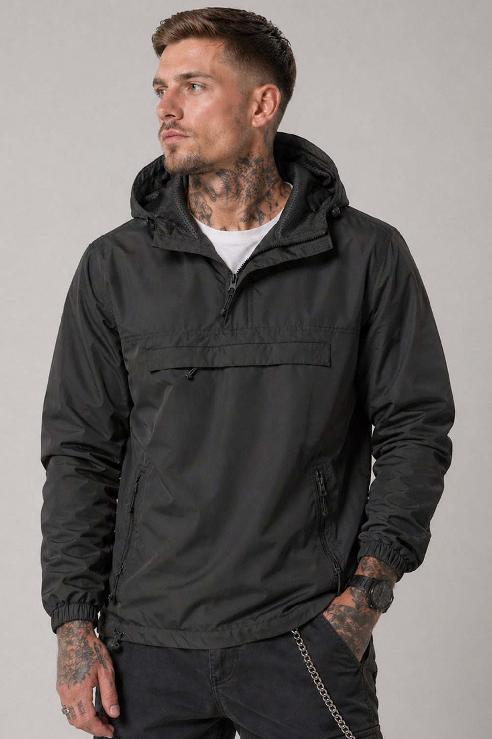 Brandit Allwetterjacke Herren Sommer Windbreaker Jacke US Version Perfekte Passform Hochwertige Verarbeitung,Wasserabweisend