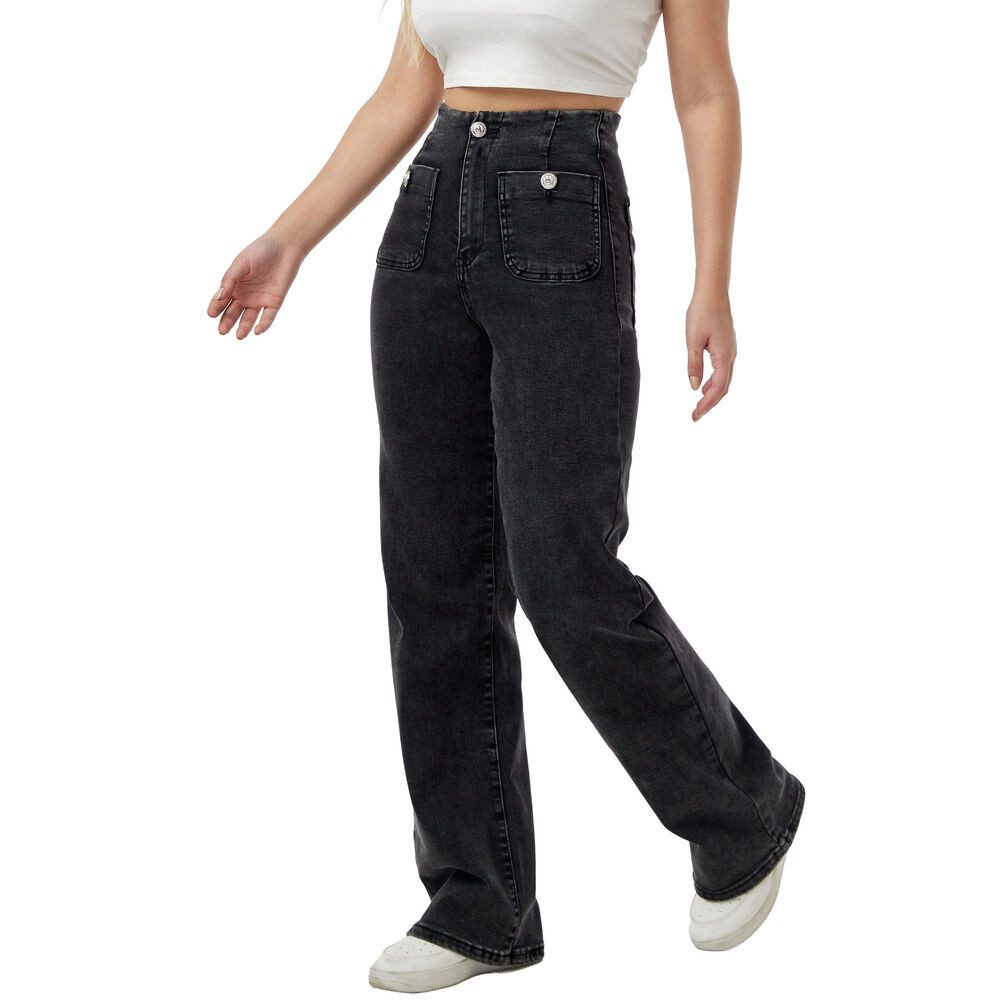 Weite Jeans Moderne Damen Jeans mit lockerer Passform und Taschen