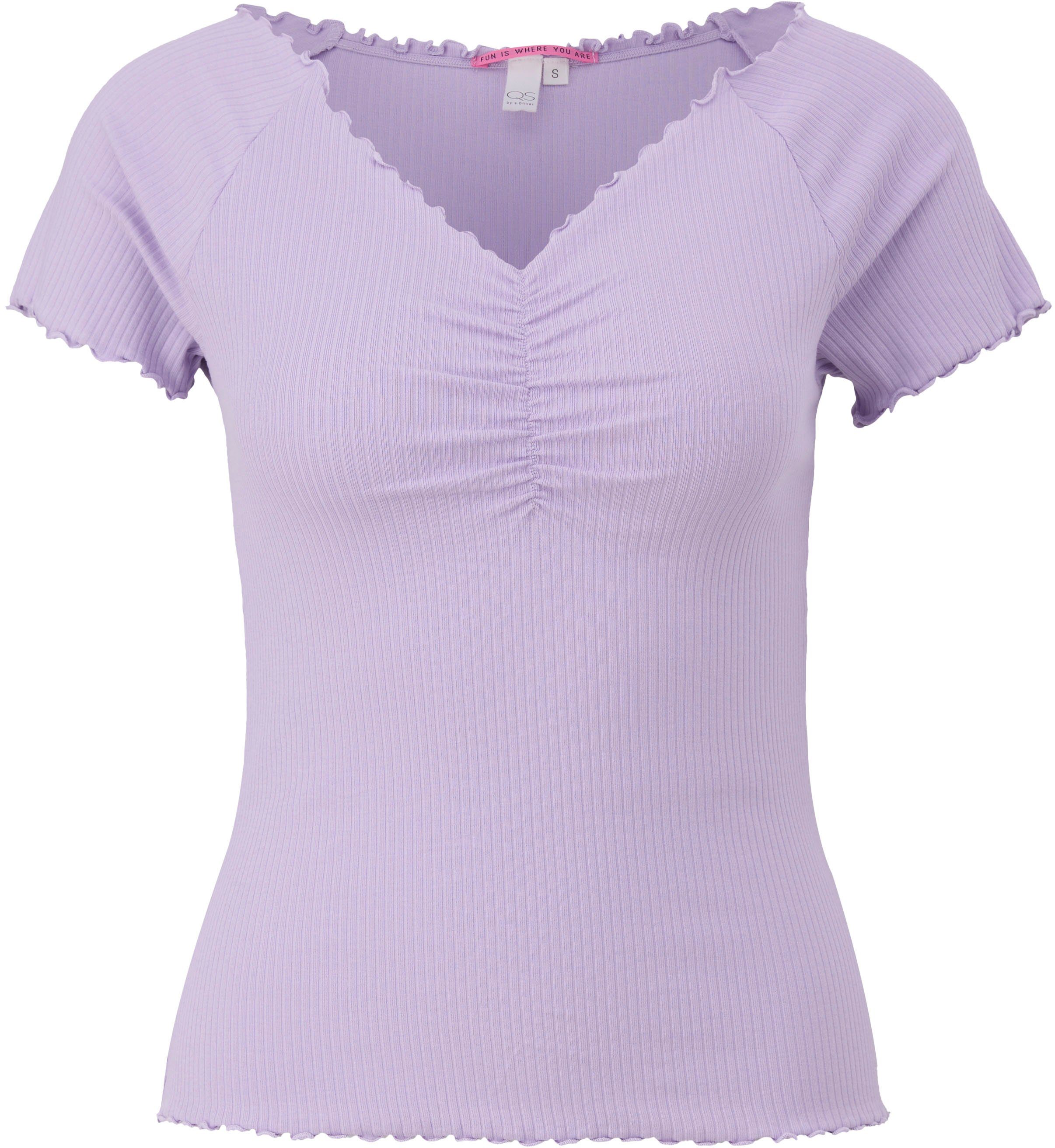T-Shirt mit Bogenkante QS lilac/pink