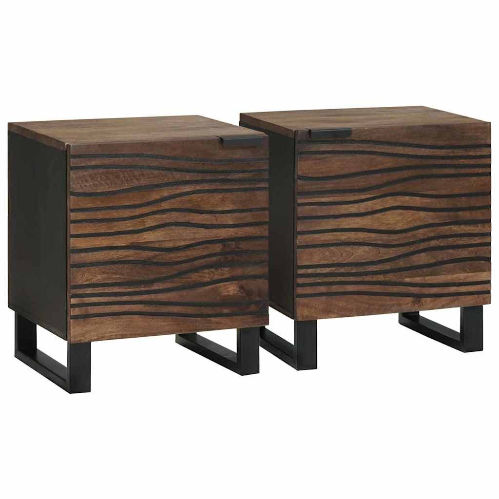 vidaXL Nachttisch Nachttisch 2 stk. Walnuss 40 x 33 x 46 cm Holzwerkstoff (2-St)