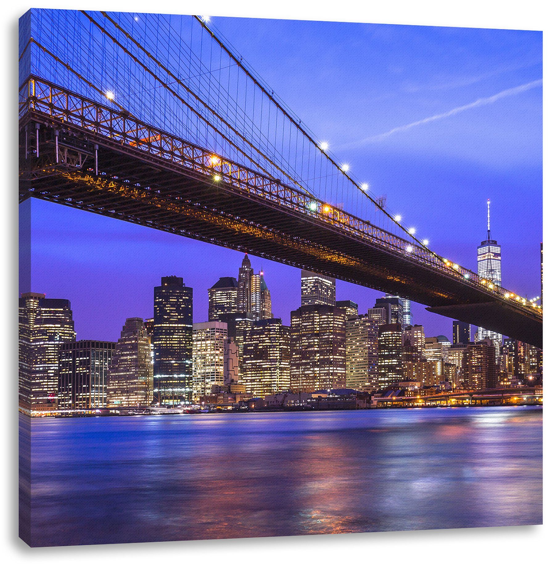 Pixxprint Leinwandbild New York Brooklyn Bridge, New York Brooklyn Bridge (1 St), Leinwandbild fertig bespannt, inkl. Zackenaufhänger