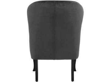 loft24 Sessel Hugo, Bezug in Samtoptik mit Knopfheftung, Sitzhöhe 49 cm