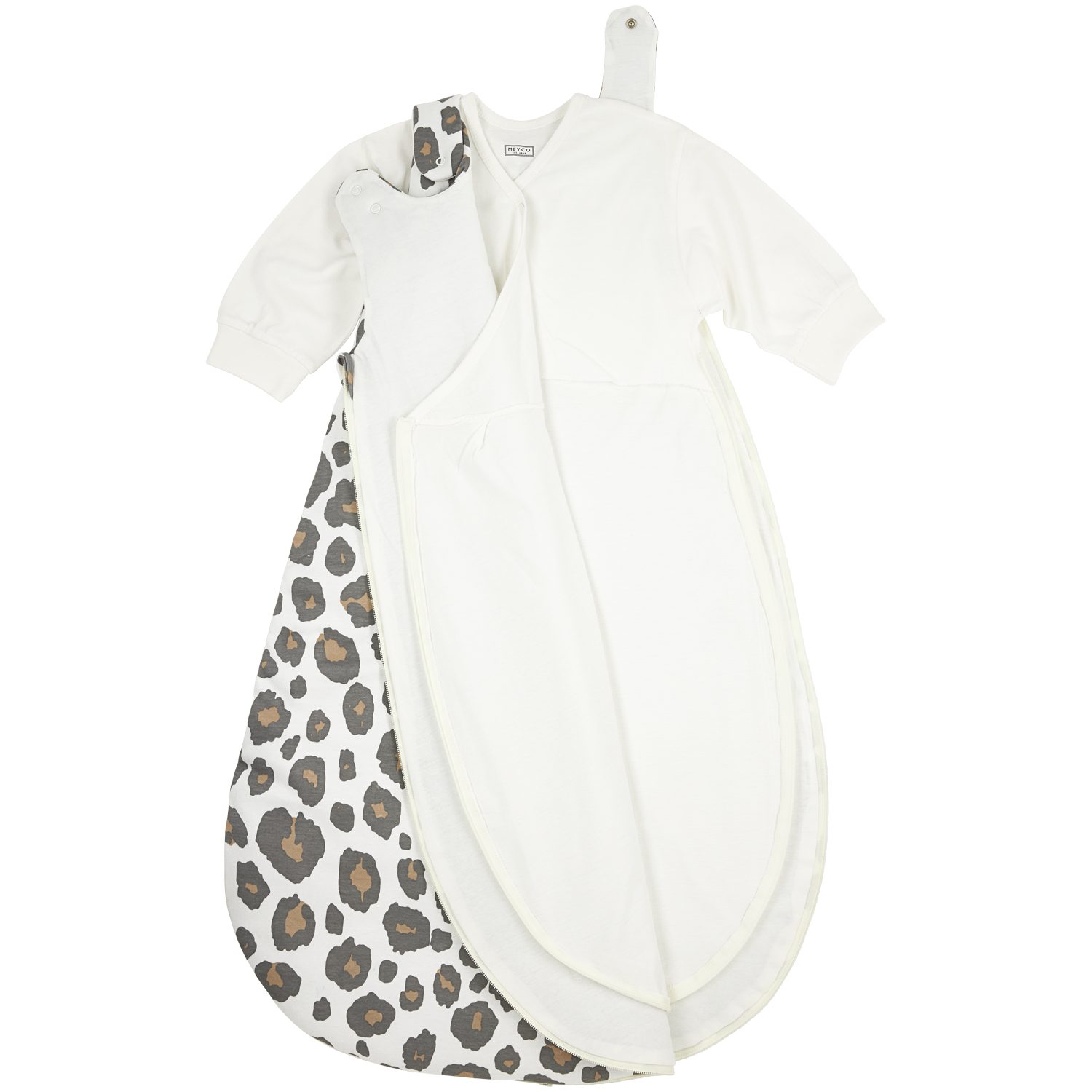 Meyco Baby Babyschlafsack Panter Neutral (100% Baumwolle, 1 tlg), 68/74 – Bild 2 von 4