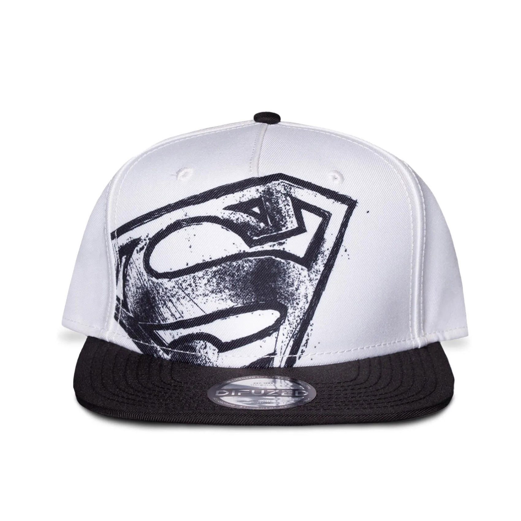 Superman Baseball Cap White Graffiti Logo