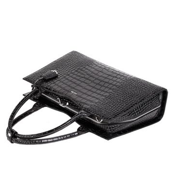 SOCHA Laptoptasche Croco Jet Black 15.6 Zoll, extravagante Businesstasche für Damen - herausnehmbares Laptopfach - Aktentasche mit Tragegurt