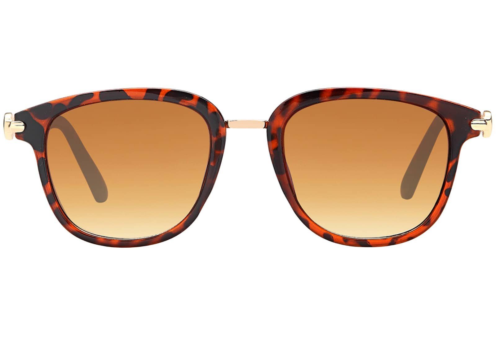 BEZLIT Eyewear Retrosonnenbrille Rundglas Designer Sonnenbrille Damen Braun Leo (1-St) Leopard mit Optik