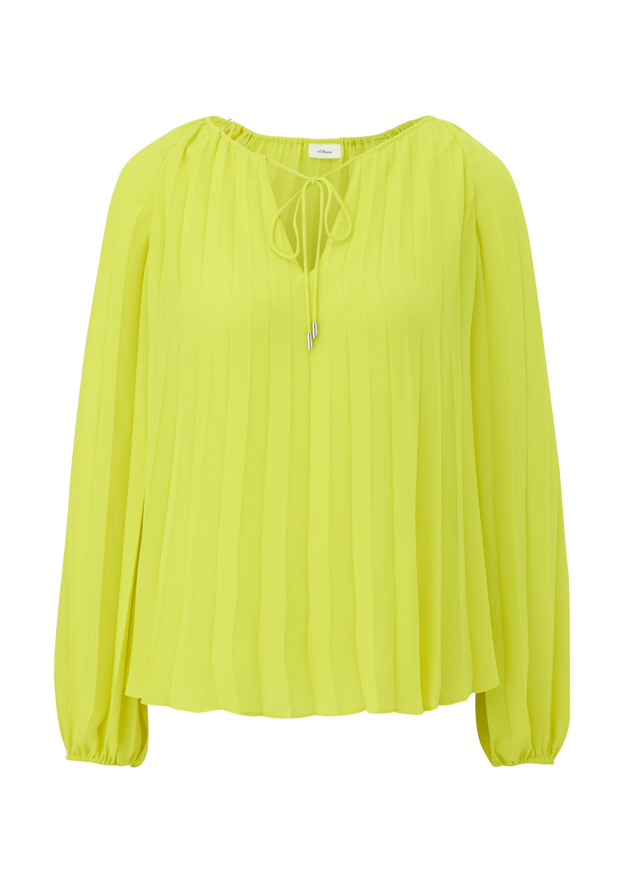 s.Oliver Langarmbluse Bluse Plisseebluse aus Chiffon günstig online kaufen
