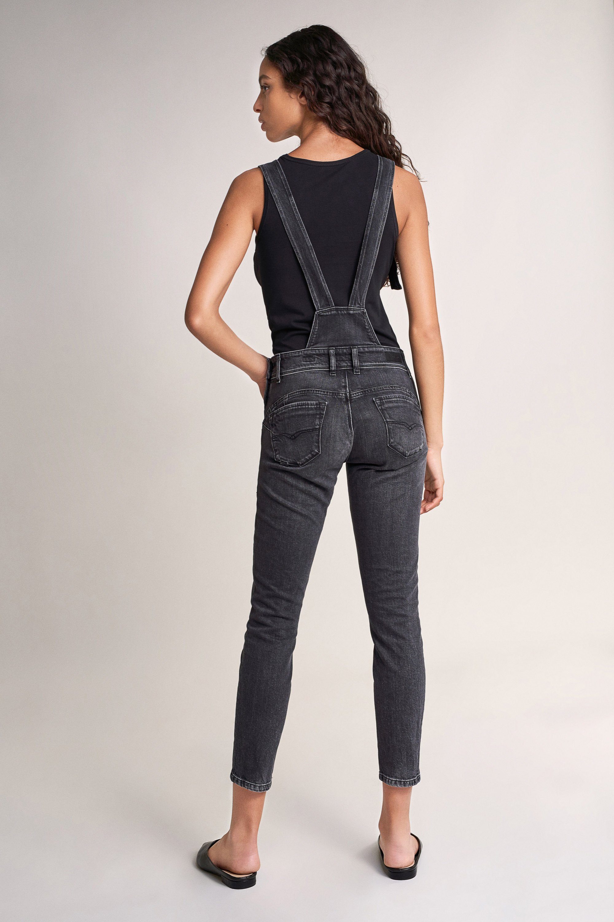 SALSA OVERALL washed JEANS 123892.0000 Salsa grey Stretch-Jeans WONDER out UP CAPRI PUSH
