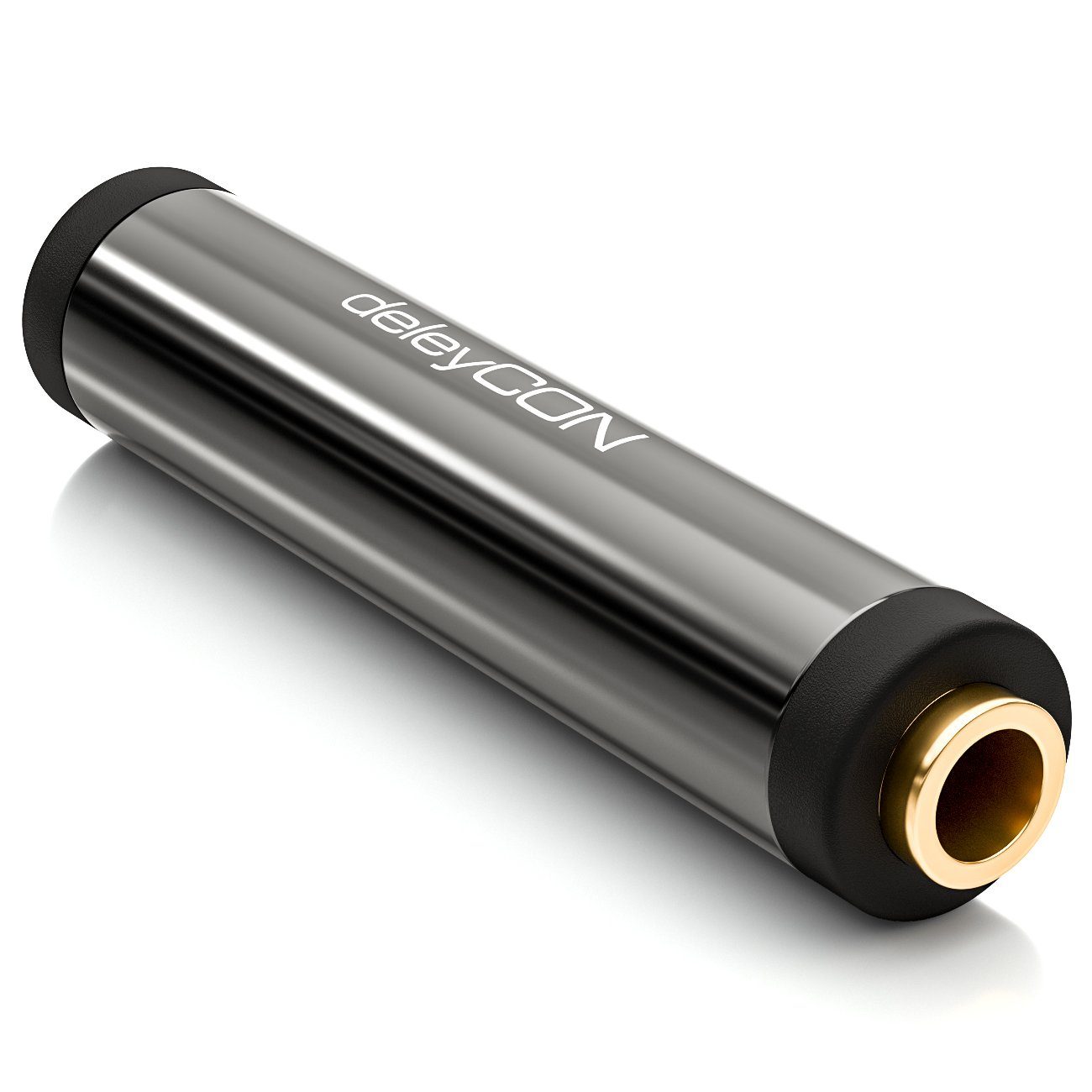 deleyCON deleyCON AUX Stereo Audio 3,5mm Klinken Kupplung Adapter - Schwarz Audio-Kabel