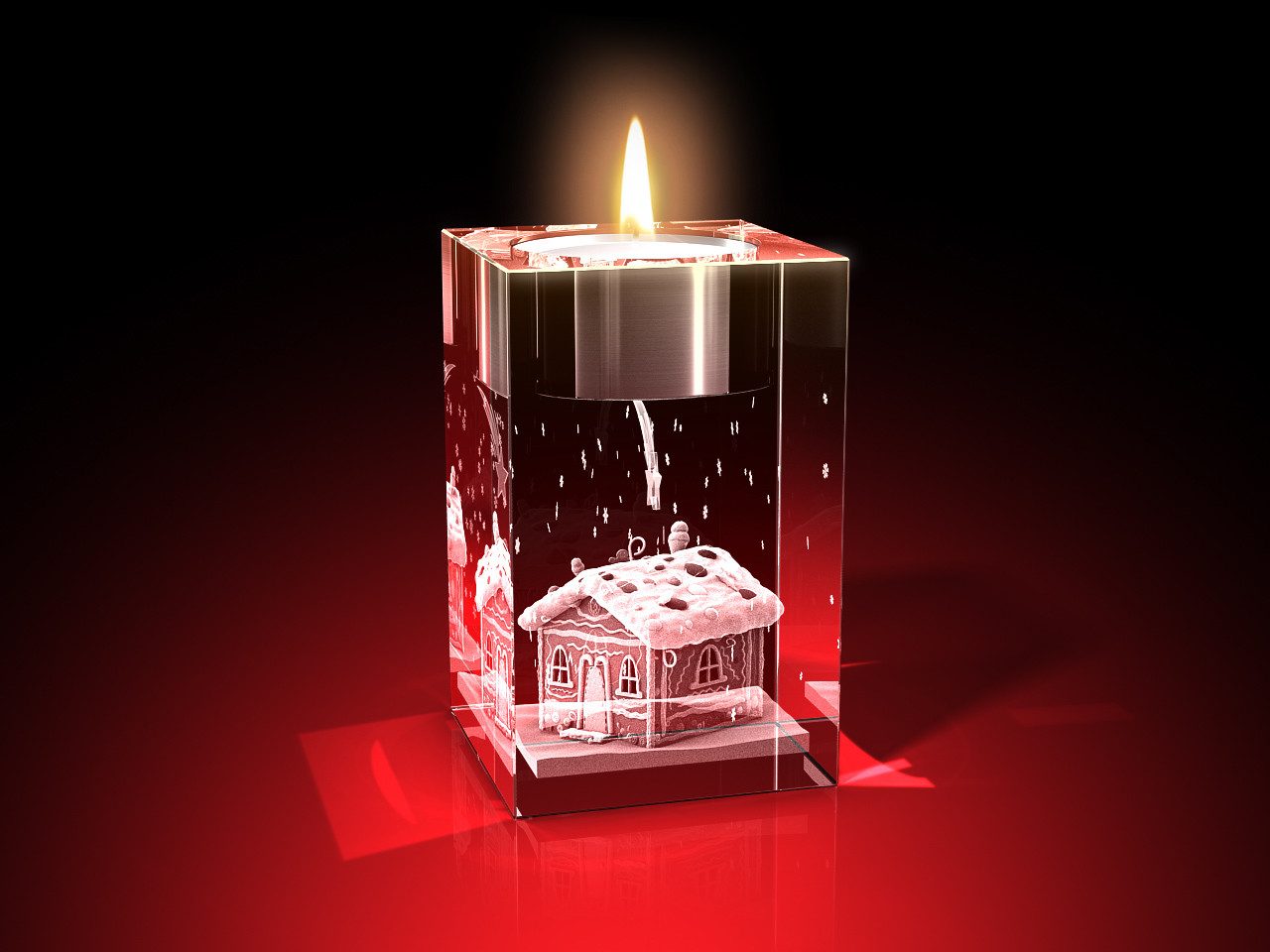 GLASFOTO.COM Teelichthalter Advents-Teelichthalter (einzeln), Weihnachten, Kristallglas, 3D-Motive (1), aus Kristallglas – Bild 2 von 5