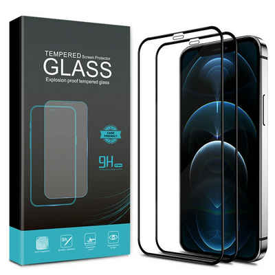 cwonlineshop Schutzfolie Handyschutzfolie »2x 2er Pack 9H Tempered Glas « Handy (A109), (4-St., 4 Stück), Panzerfolie für Apple iPhone X XS XR 11 12 11 Pro 12 Pro Mini